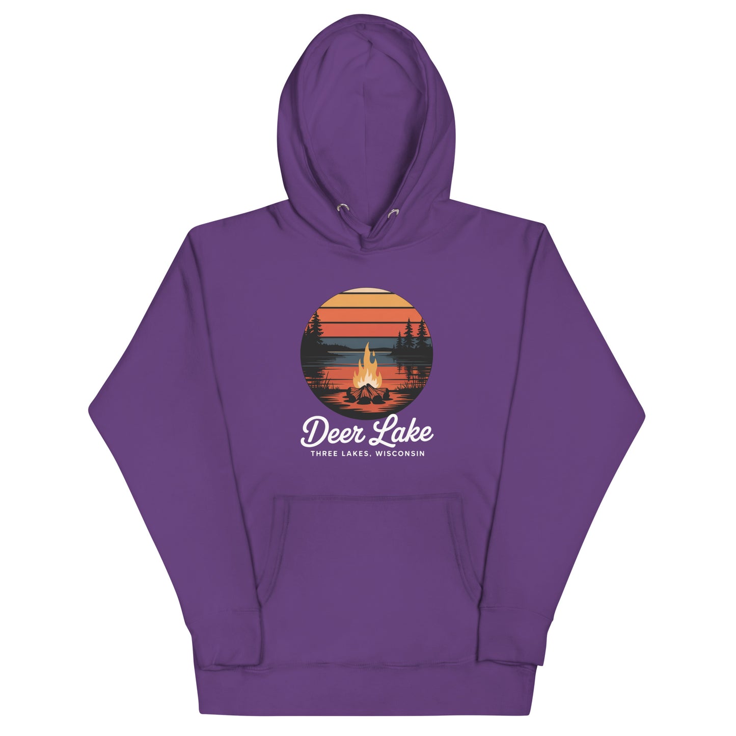 Deer Lakes Three Lakes Wisconsin Campfire Hoodie
