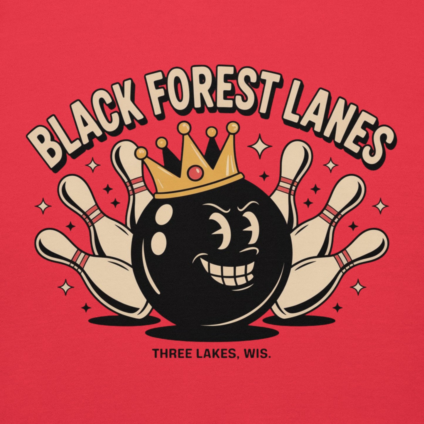 Black Forest Lanes Three Lakes WIsconsin Bowling Alley Red