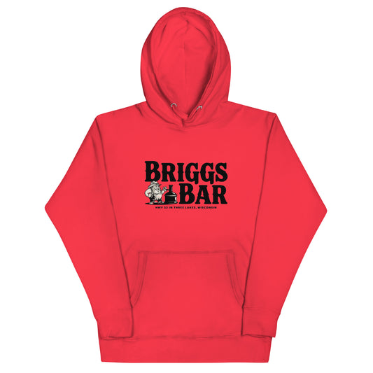 Briggs Bar Three Lakes Wisconsin Hoodie - Red