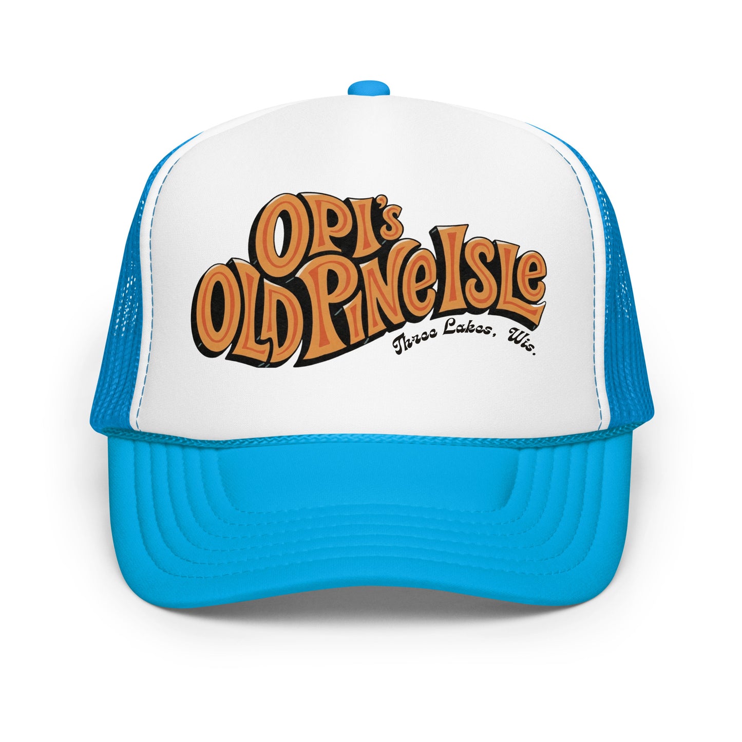 Opi's Old Pine Isle Trucker Hat - Bright Blue