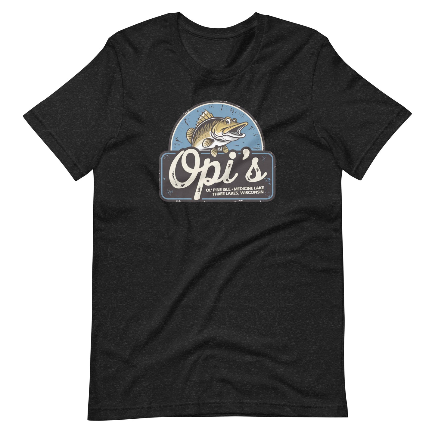 Opi's Ol' Pine Isle Three Lakes Wisconsin Fish Logo Tee