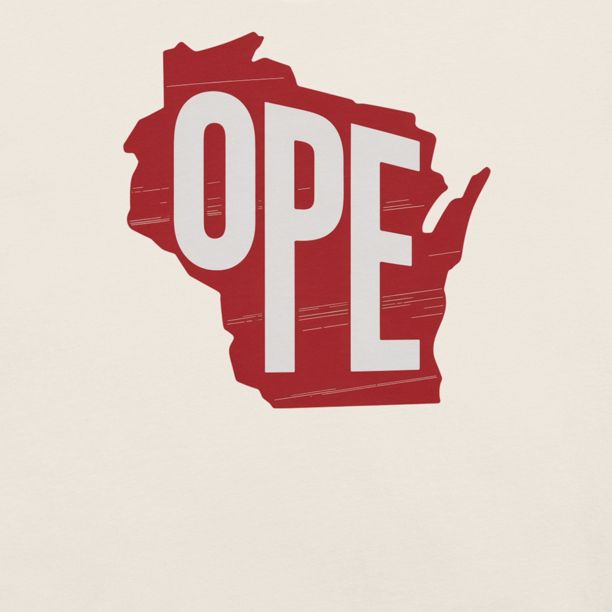 Vintage Wisconsin OPE State Tee Vintage White & Cardinal